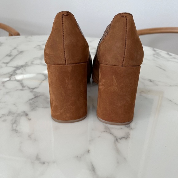 Gibson Latimer Ritah Camel Suede Leather Heeled Loafer - Picture 5 of 6